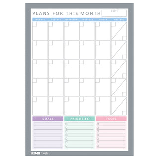 Desk Planner Ledah Pastels A4 Monthly