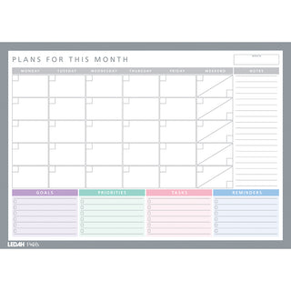 Desk Planner Ledah Pastels A3 Monthly