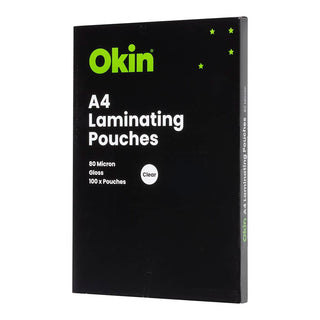 Laminating Pouches Okin A4 80 Micron 100 Pack