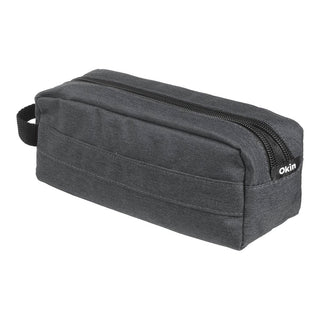 Pencil Case Okin Barrel Double Zip Dark Grey