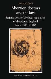 Abortion Doctors and the Law : Some Aspects of the Legal Regulation of Abortion in England from 1803 to 1982