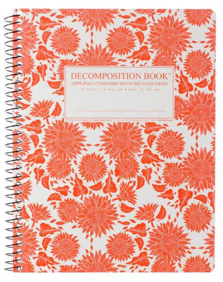 Decomposition Spiral Notebook Large Ruled Sunflowers