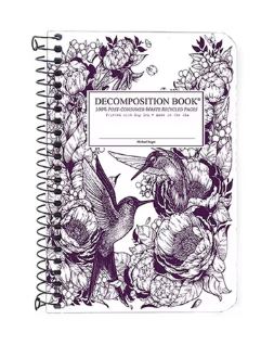 Decomposition Spiral Notebook Pocket Ruled Hummingbirds