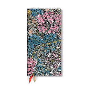 Morris Pink Honeysuckle : Slim 12 Month Horizontal Hardback Diary 2025