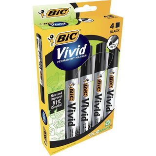 Marker Bic Ecolutions Vivid Bullet Tip Black 4 Pack