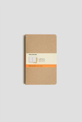 JOURNAL MOLESKINE CAHIERS LARGE RULED KRAFT SET OF 3