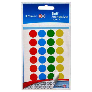 Labels Quik Stik Circle 14mm Assorted 120 Pack