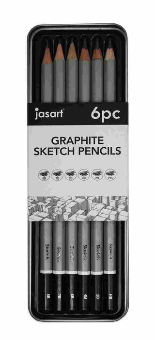 PENCILS JASART GRAPHITE SKETCH TIN OF 6