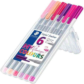 PEN STAEDTLER TRIPLUS FINELINER FLAMINGO 6 PACK