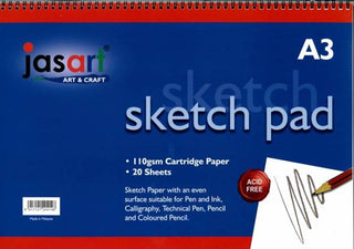 Sketch Pad Jasart A3 Spiral 20 Sheets