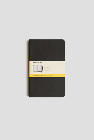 JOURNAL MOLESKINE CAHIERS LARGE SQUARED BLACK SET OF 3