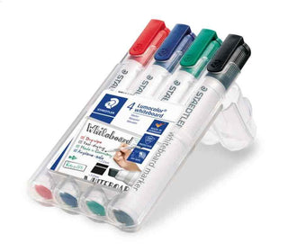 WHITEBOARD MARKER STAEDTLER LUMOCOLOR CHISEL 4 PACK