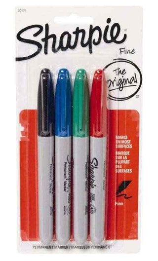 MARKER SHARPIE FINE 4 PACK ASSORTED