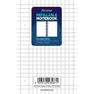 NOTEBOOK REFILL FILOFAX REFILLABLE POCKET SQUARED