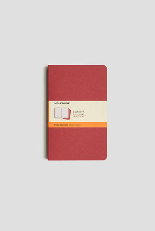 JOURNAL MOLESKINE CAHIERS LARGE RULED CRANBERRY RED SET OF 3