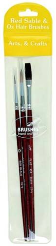 Paint Brush Set Red Sable and Ox Hair 23V