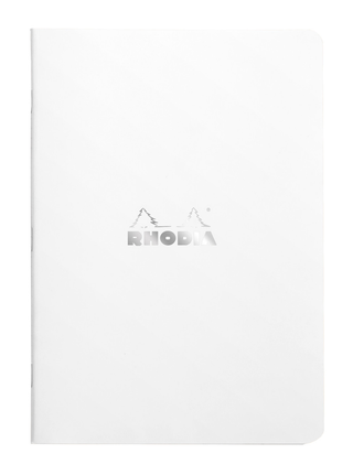 NOTEBOOK RHODIA CLASSIC STAPLED A5 LINED WHITE