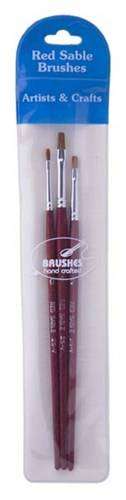 Paint Brush Set Red Sable Flat 25V