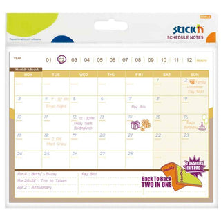 Stickn Notes Schedule Monthly / Weekly Planner