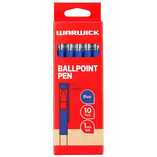 PEN WARWICK BALLPOINT CAPPED BLUE 10 PACK