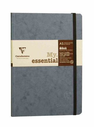 NOTEBOOK CLAIREFONTAINE MY ESSENTIAL A5 DOT GREY