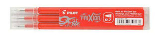 Pen Refill Pilot Frixion 0.7mm 3 Pack Red