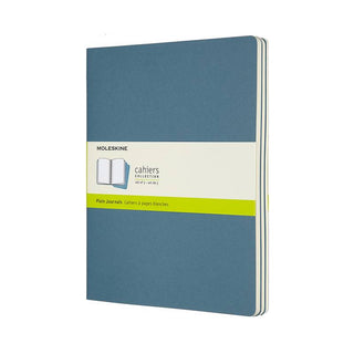 JOURNAL MOLESKINE CAHIERS EXTRA LARGE PLAIN BRISK BLUE SET OF 3