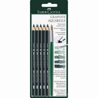 PENCIL FABER CASTELL GRAPHITE AQUARELLE 5 PACK WITH BRUSH