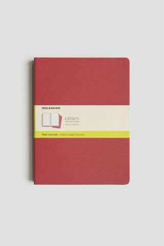 JOURNAL MOLESKINE CAHIERS EXTRA LARGE PLAIN CRANBERRY RED SET OF 3